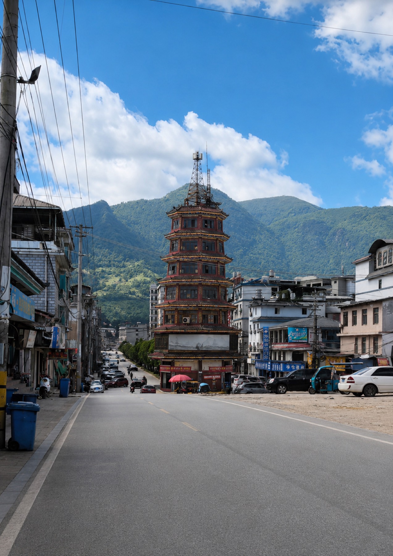 双峰塔商圈实拍图